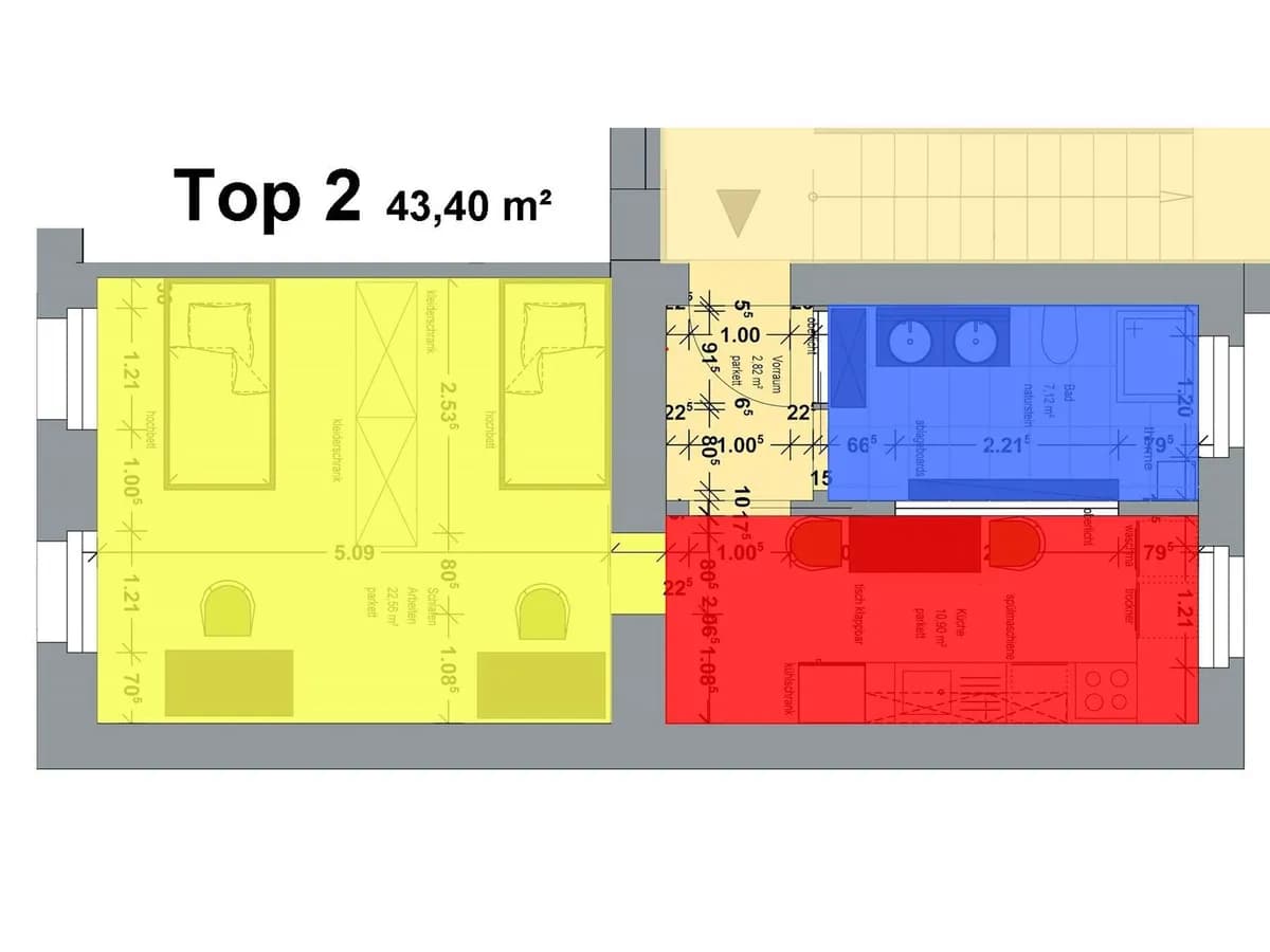 1-Zimmer-Wohnung mieten in Mödling – 43,4 m², € 580 – Bild 6 von 10