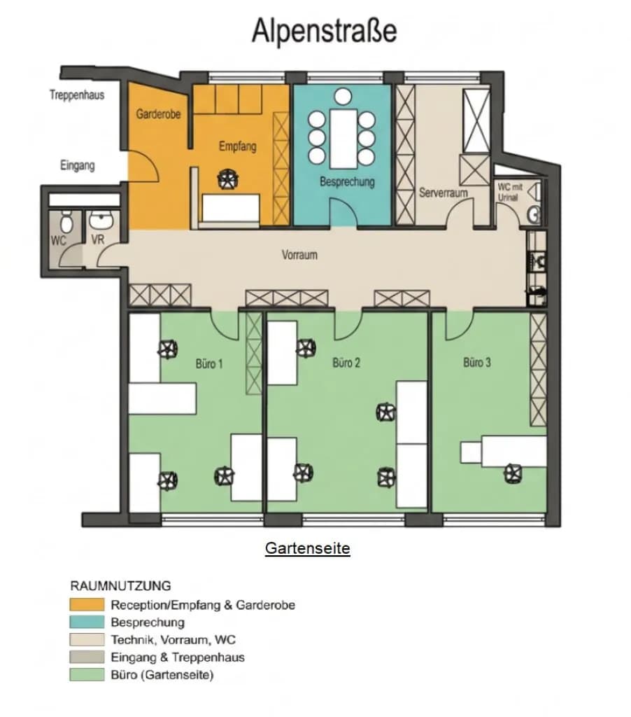 6-Zimmer-Gewerbeimmobilie mieten in Salzburg Stadt – 146 m², € 2.200 – Bild 1 von 8