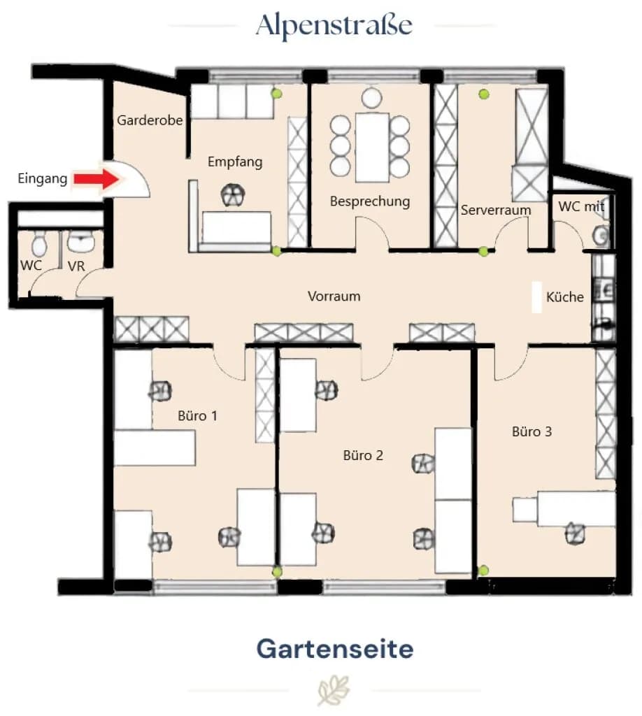 6-Zimmer-Gewerbeimmobilie mieten in Salzburg Stadt – 146 m², € 2.200 – Bild 8 von 8