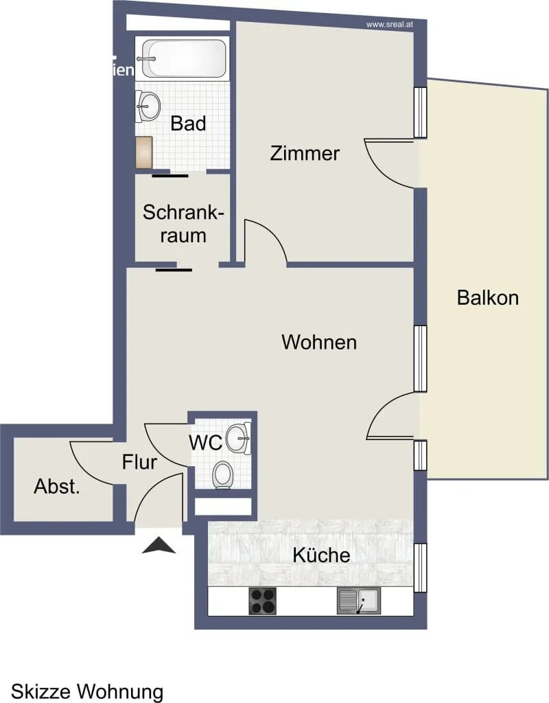 2-Zimmer-Wohnung kaufen in Wien – 58 m², € 368.000 – Bild 10 von 11