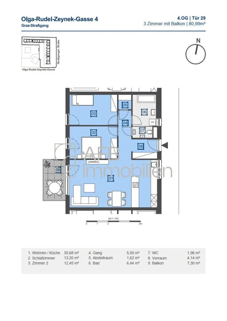 3-Zimmer-Wohnung mieten in Graz – 80,99 m², € 993 – Bild 17 von 17