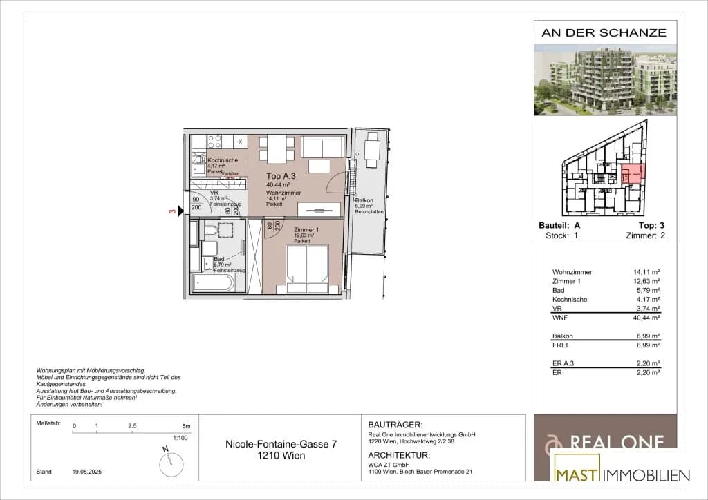 2-Zimmer-Wohnung mieten in Wien – 40,44 m², € 930 – Bild 12 von 12