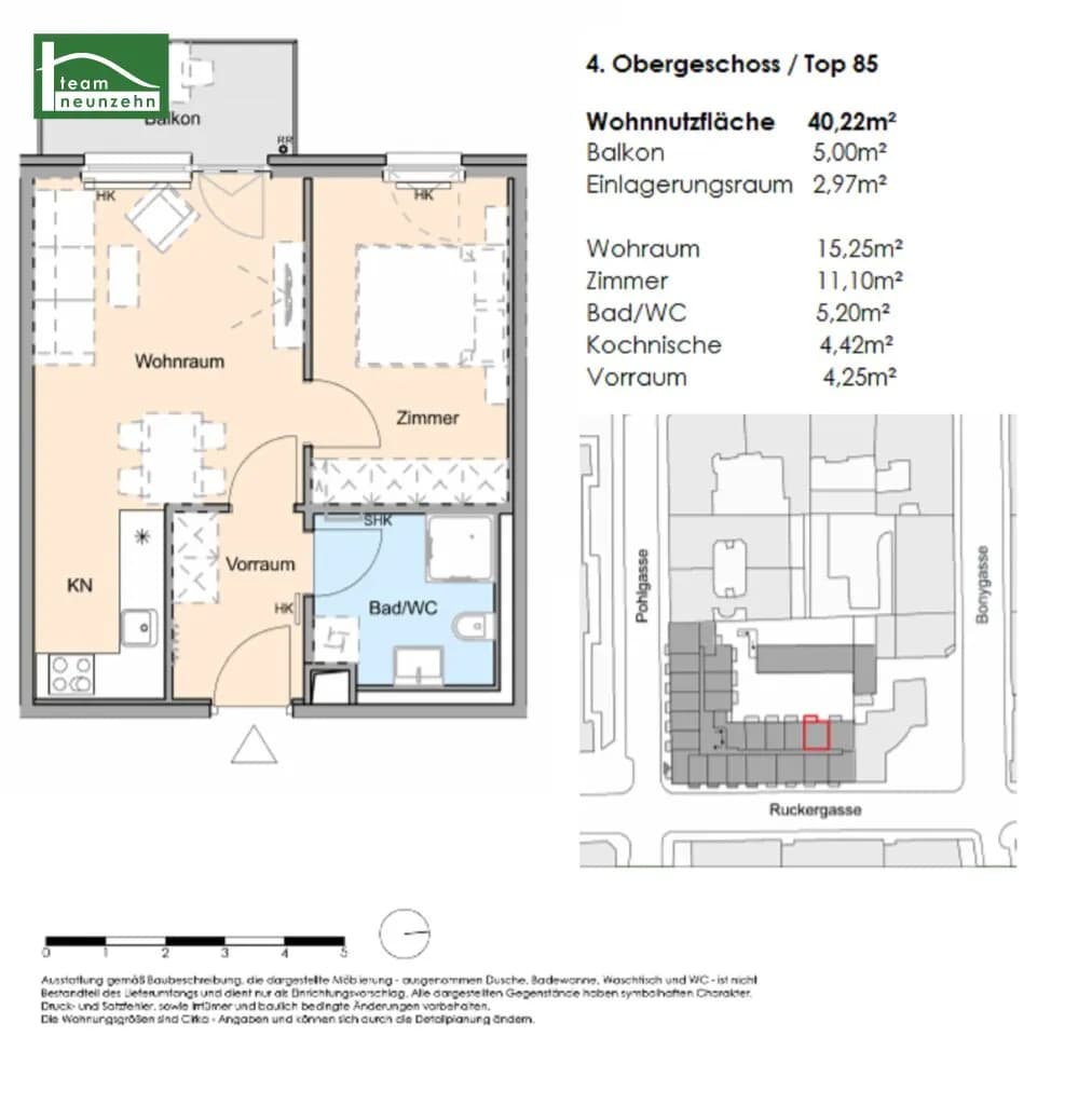 2-Zimmer-Wohnung mieten in Wien – 40,22 m², € 899 – Bild 15 von 15