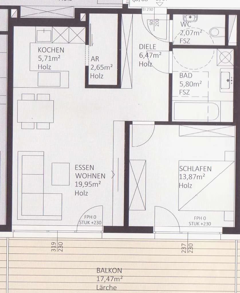 2-Zimmer-Wohnung mieten in Linz Land – 56 m², € 950 – Bild 2 von 10