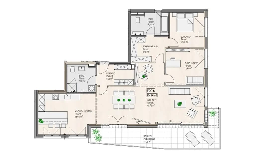 3-Zimmer-Wohnung kaufen in Gmunden – 134,66 m², € 1.191.000 – Bild 12 von 13