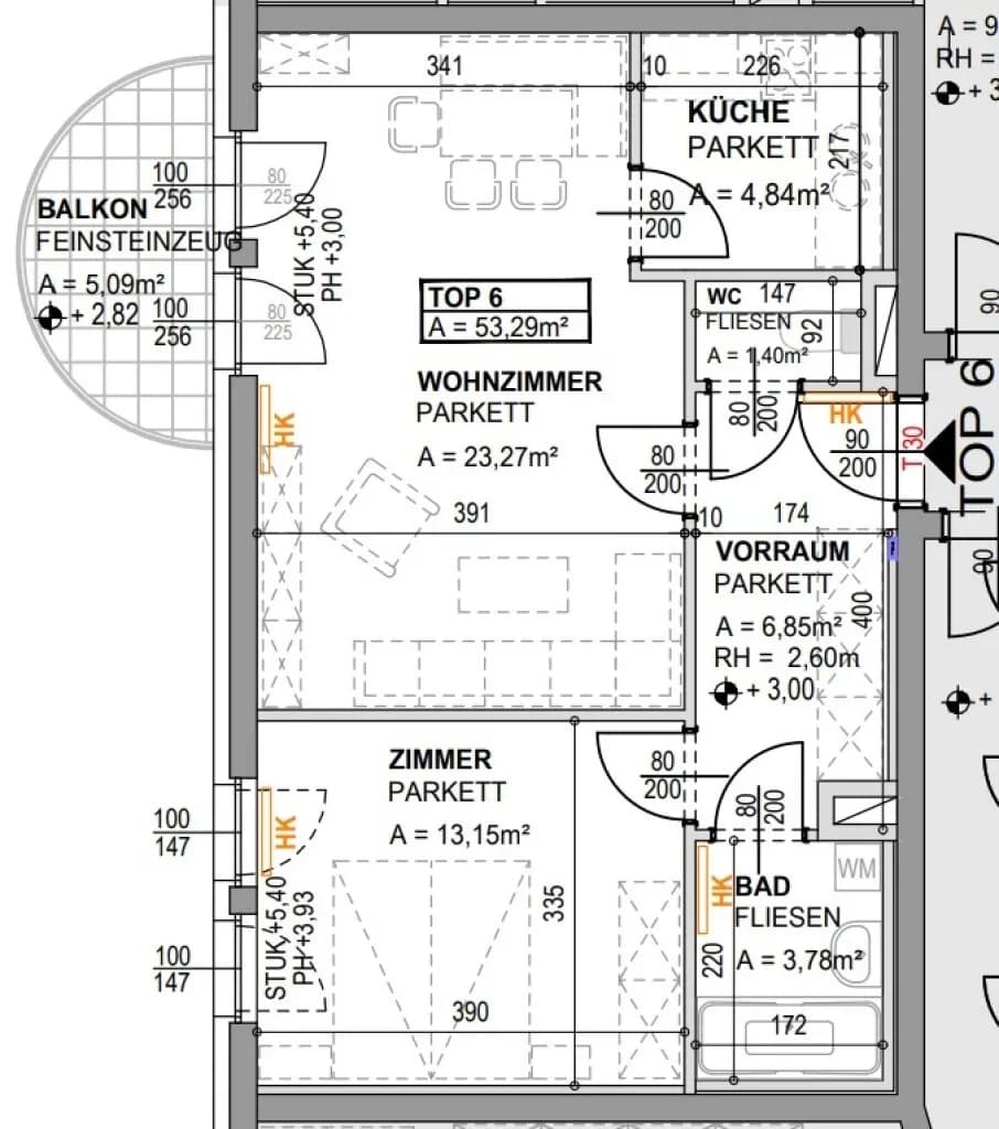 2-Zimmer-Wohnung kaufen in Graz – 53,3 m², € 154.900 – Bild 2 von 2