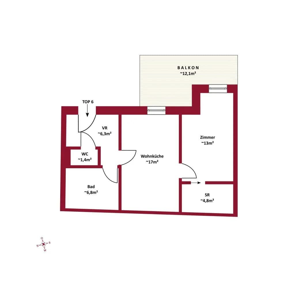 2-Zimmer-Wohnung kaufen in Wien – 49,3 m², € 649.000 – Bild 3 von 4