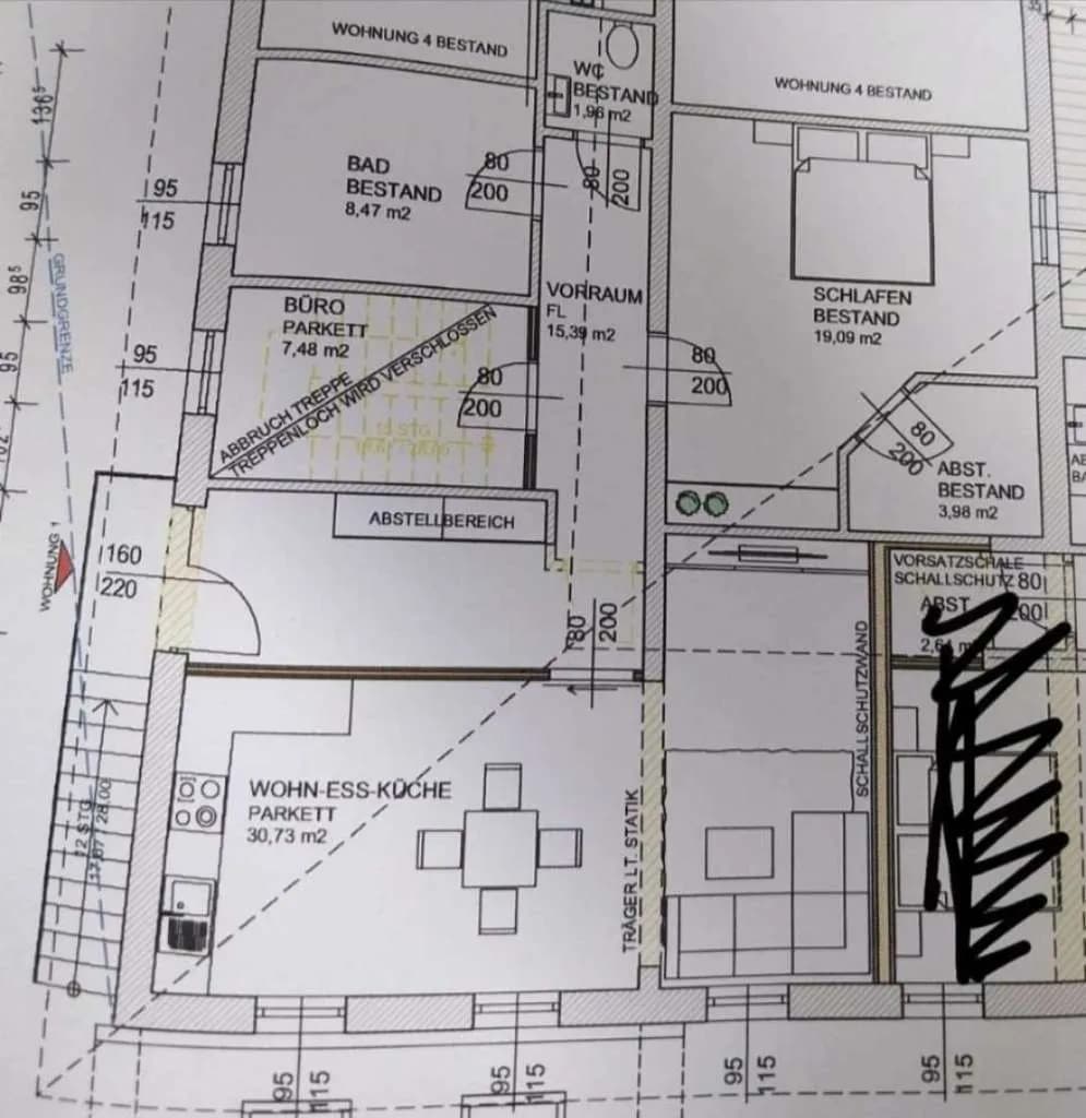 3-Zimmer-Wohnung mieten in Urfahr-Umgebung – 86 m², € 840 – Bild 3 von 3