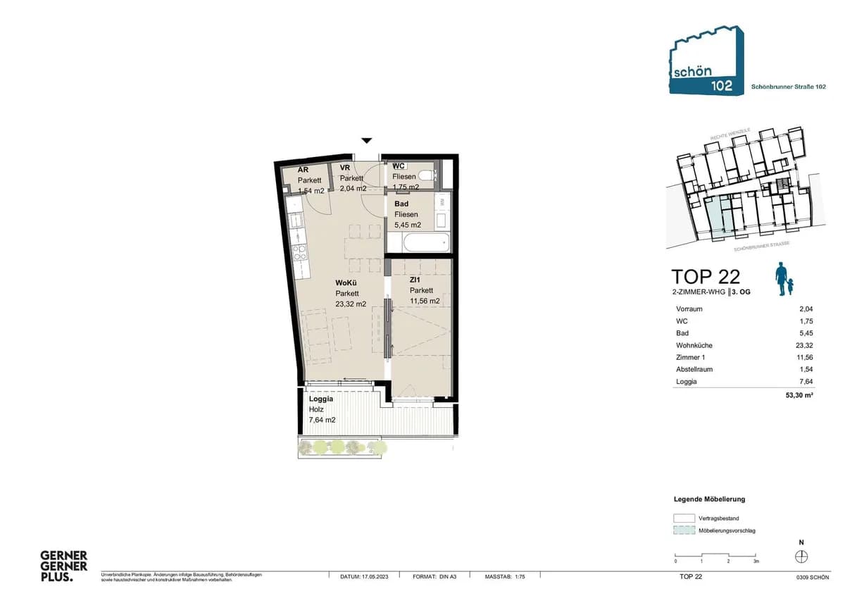 2-Zimmer-Wohnung mieten in Wien – 53,3 m², € 1.359 – Bild 28 von 28