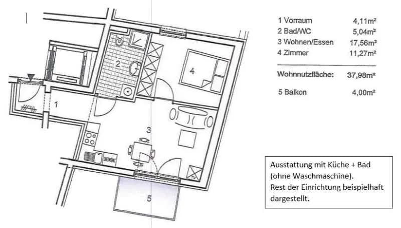 2-Zimmer-Wohnung mieten in Graz – 40 m², € 666 – Bild 2 von 12