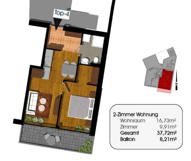 2-Zimmer-Wohnung mieten in Graz – 38 m², € 693 – Bild 9 von 14