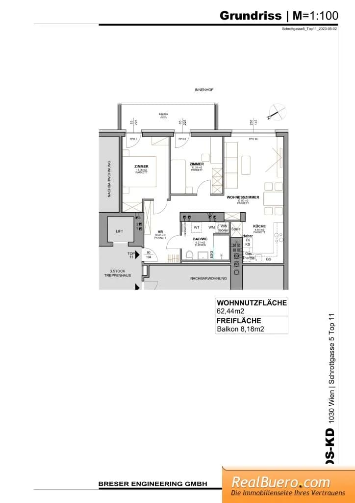 3-Zimmer-Wohnung kaufen in Wien – 62 m², € 273.000 – Bild 18 von 19