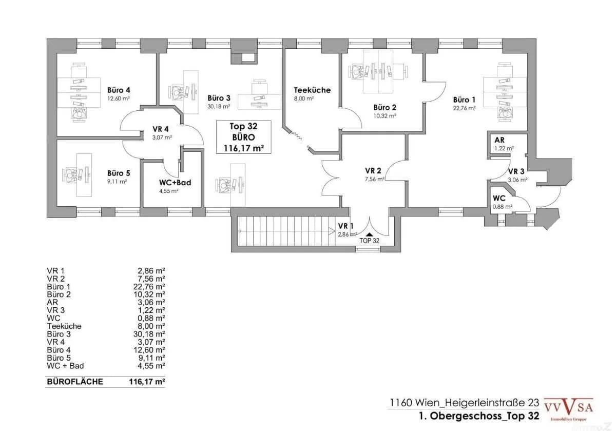 10-Zimmer-Gewerbeimmobilie mieten in Wien – 325 m², € 4.990 – Bild 6 von 22