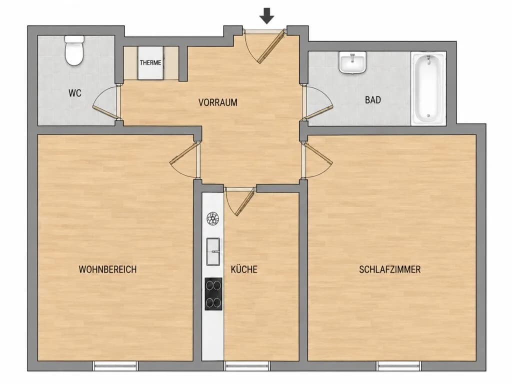 2-Zimmer-Wohnung kaufen in Wien – 62 m², € 230.000 – Bild 1 von 9