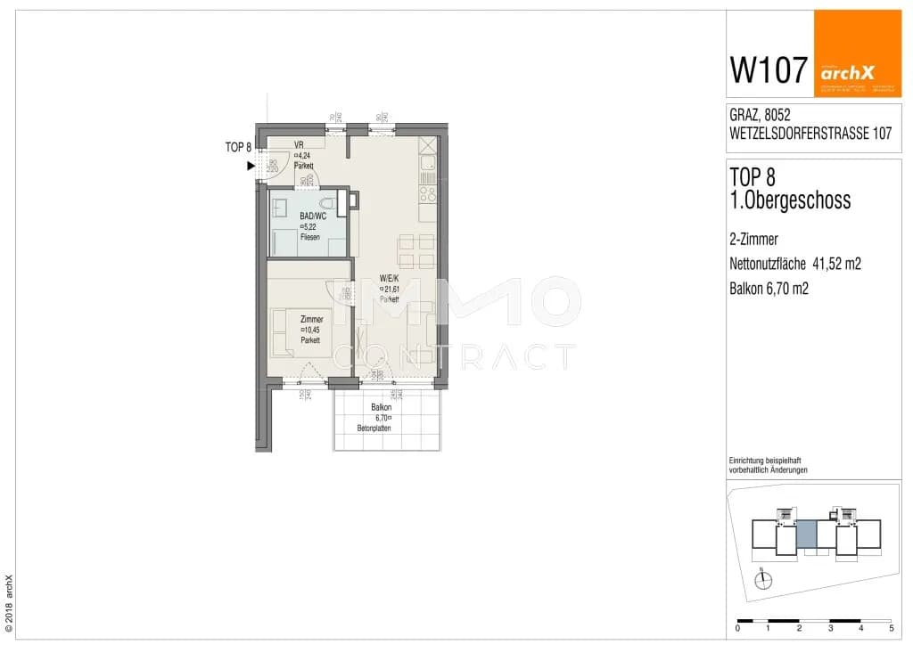 2-Zimmer-Wohnung mieten in Graz – 41,52 m², € 598 – Bild 13 von 13