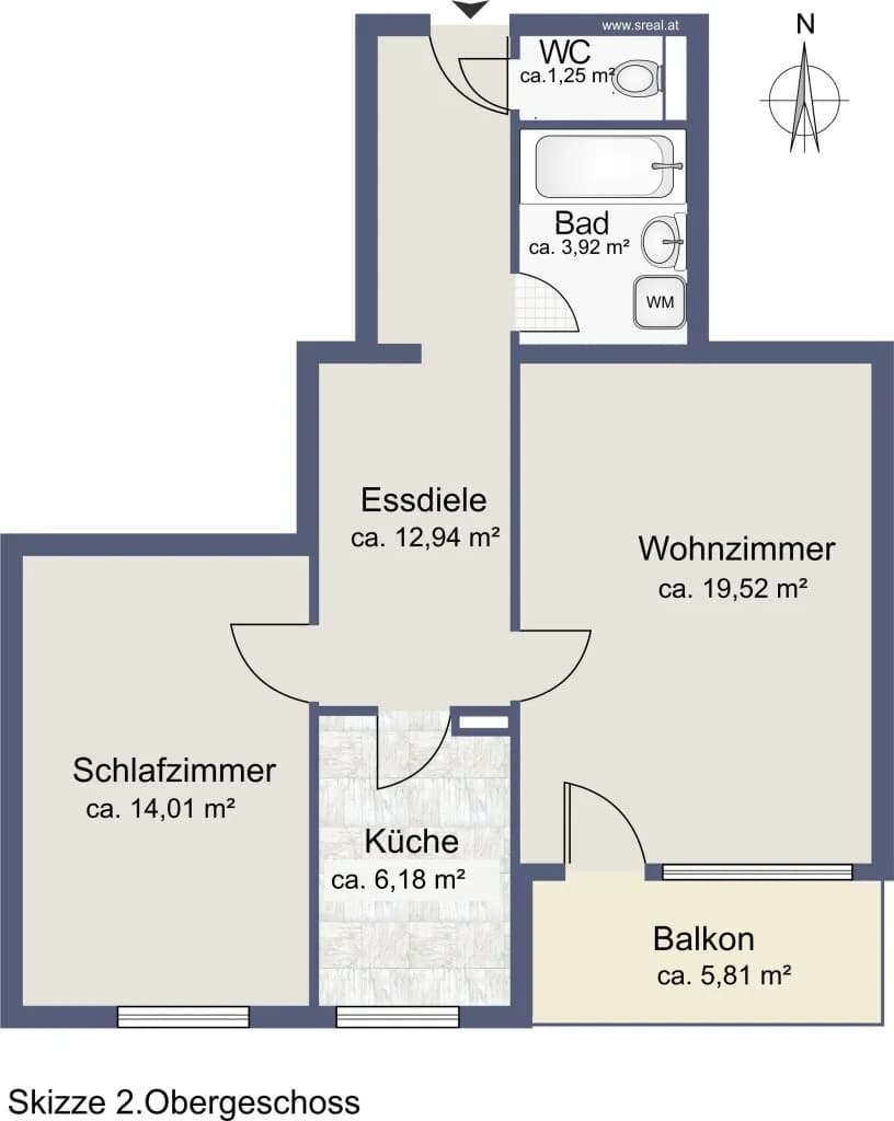 2-Zimmer-Wohnung kaufen in Salzburg-Umgebung – 57,82 m², € 189.900 – Bild 15 von 15
