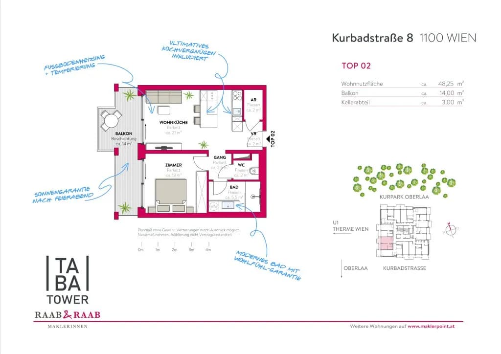 2-Zimmer-Wohnung mieten in Wien – 48,25 m², € 1.104 – Bild 14 von 14