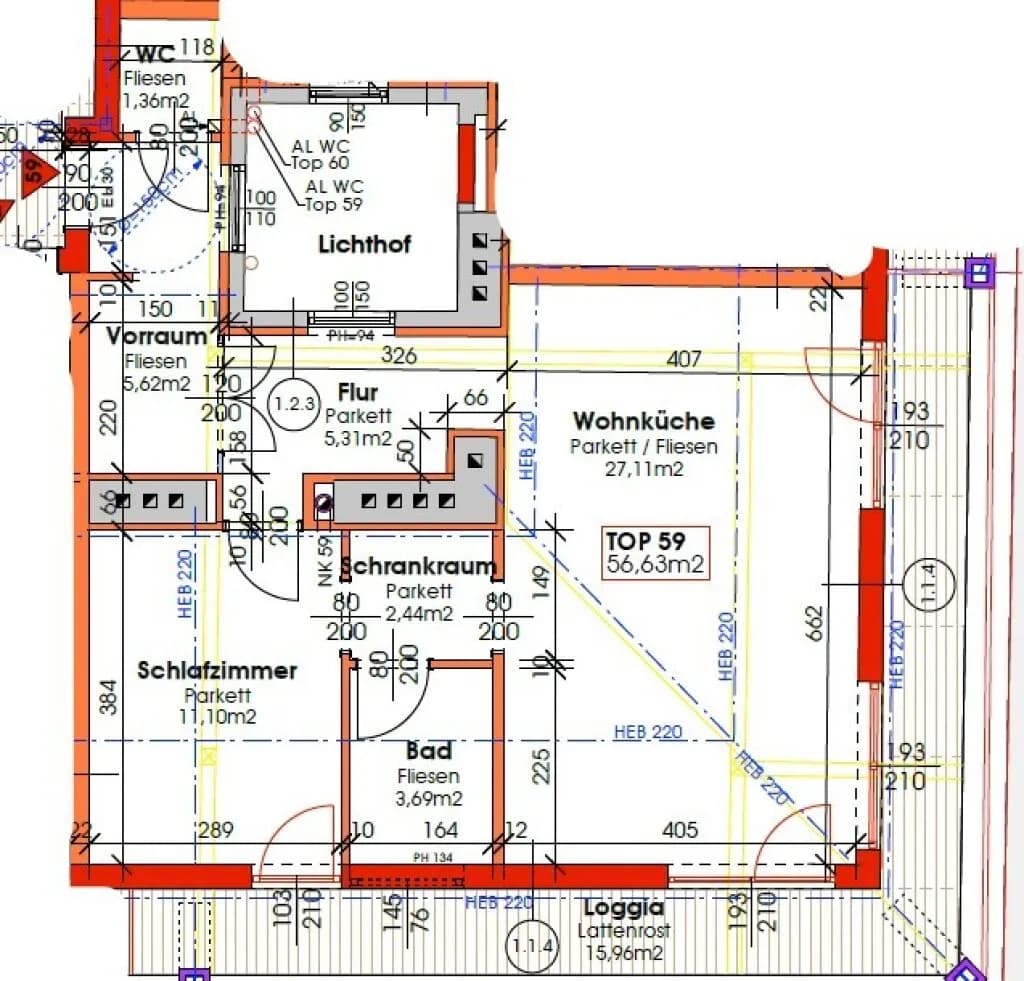 2-Zimmer-Wohnung kaufen in Wien – 56,63 m², € 329.000 – Bild 23 von 24