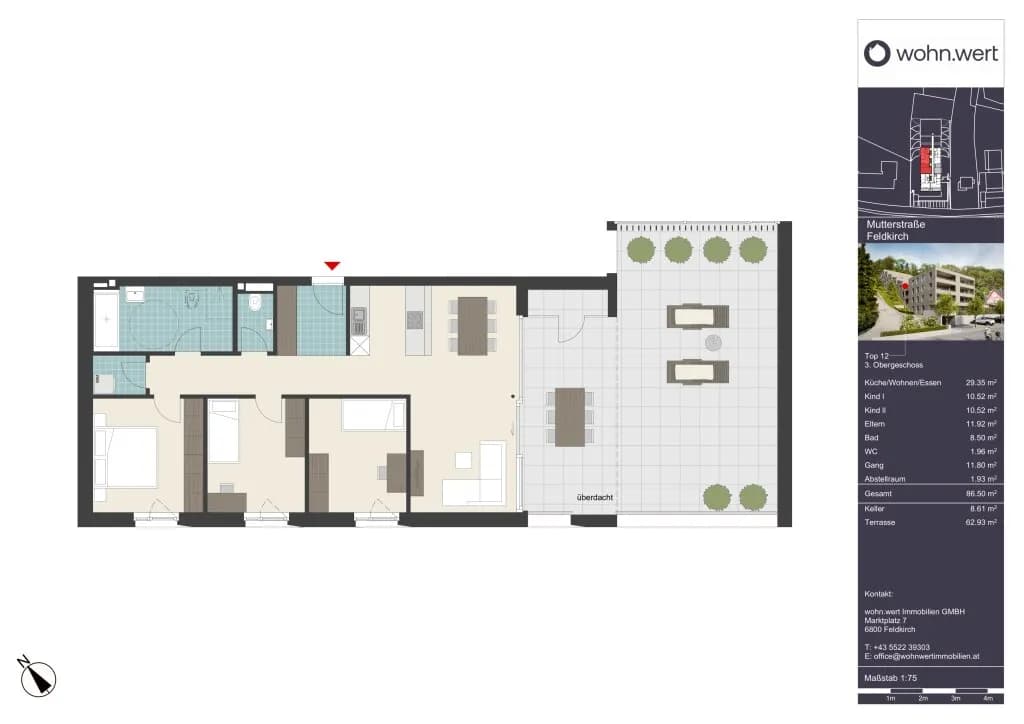 4-Zimmer-Wohnung kaufen in Feldkirch – 86,5 m², € 665.000 – Bild 7 von 8
