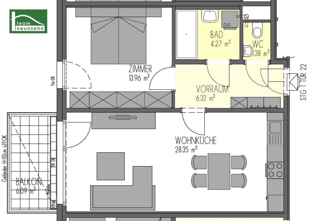 2-Zimmer-Wohnung mieten in Wien – 54,28 m², € 1.099 – Bild 26 von 26