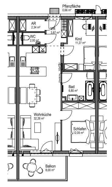 3-Zimmer-Wohnung mieten in Wels-Land – 70,59 m², € 638 – Bild 6 von 6