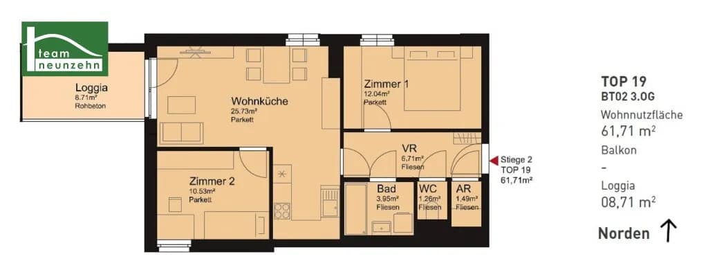 3-Zimmer-Wohnung mieten in Sankt Pölten – 61,71 m², € 933 – Bild 20 von 20