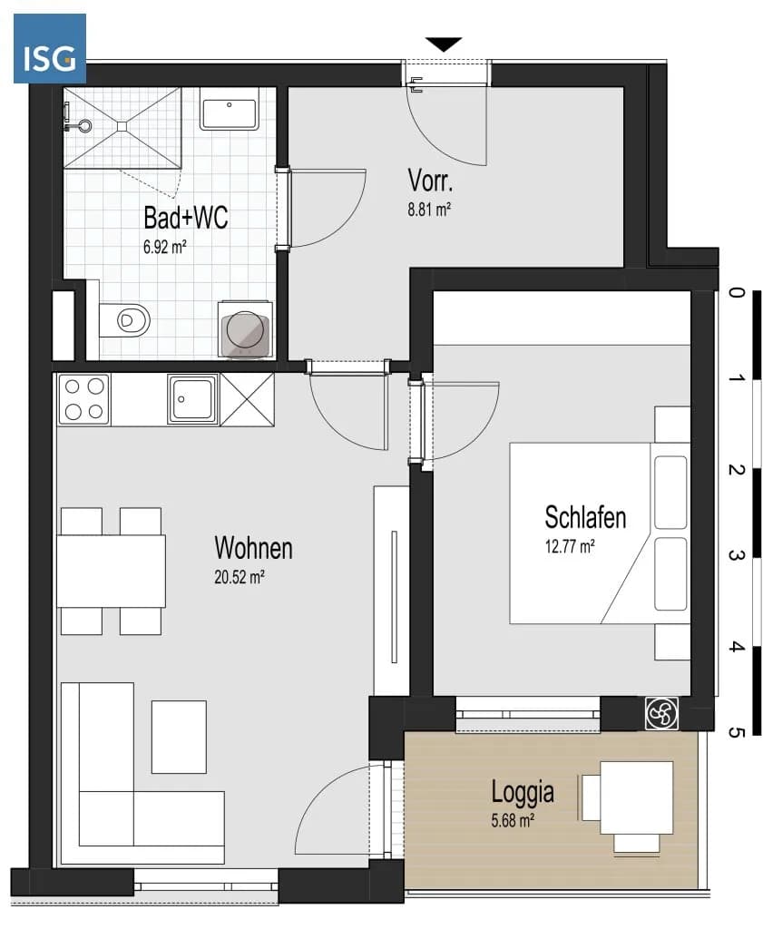 2-Zimmer-Wohnung mieten in Grieskirchen – 49,02 m², € 575 – Bild 3 von 9