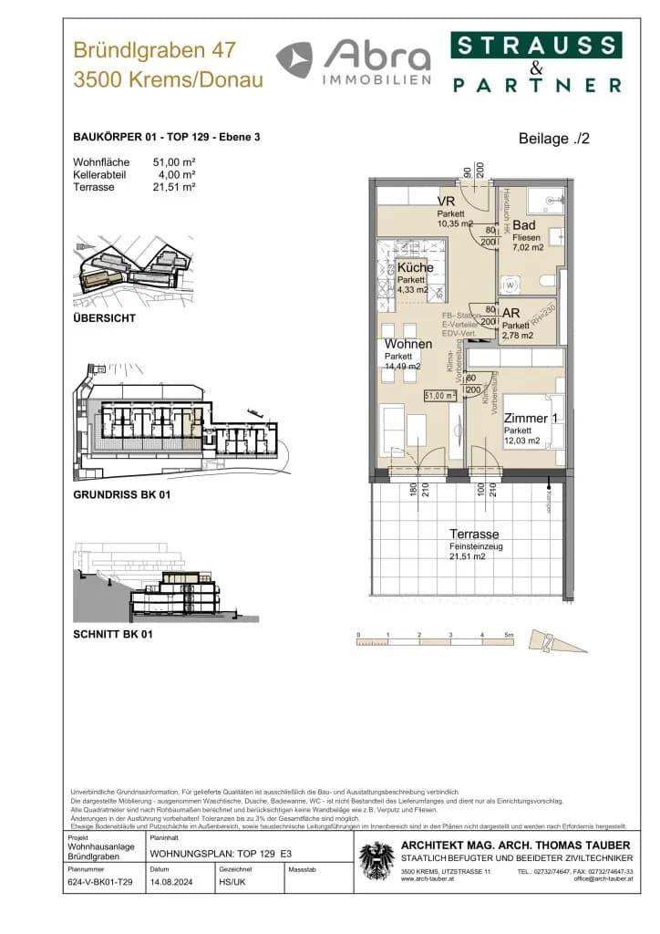 2-Zimmer-Wohnung mieten in Krems an der Donau – 51 m², € 1.125 – Bild 12 von 13