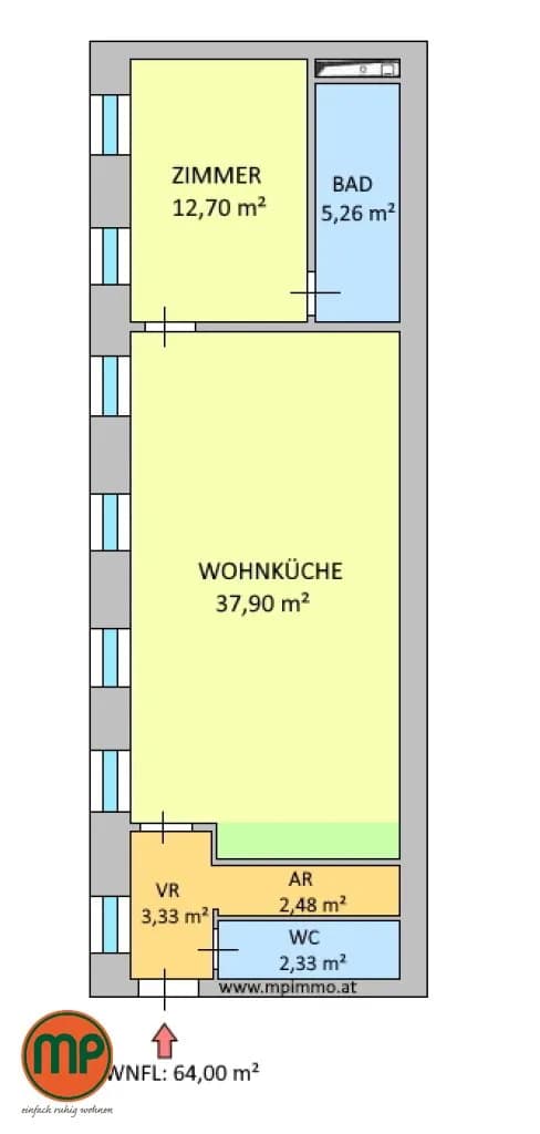 2-Zimmer-Wohnung mieten in Wien – 67,5 m², € 1.149 – Bild 9 von 14