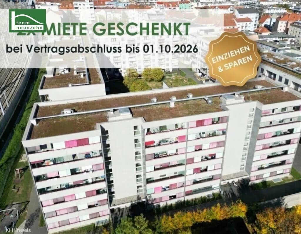 2-Zimmer-Wohnung mieten in Graz – 63,53 m², € 773
