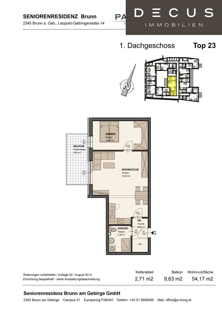 2-Zimmer-Wohnung mieten in Mödling – 54,17 m², € 1.050 – Bild 8 von 8