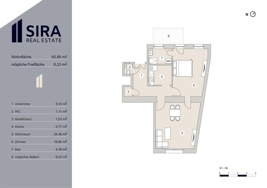 2-Zimmer-Wohnung kaufen in Wien – 65,89 m², € 459.000 – Bild 8 von 8
