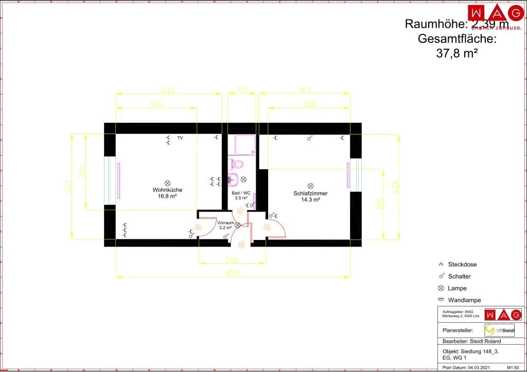 2-Zimmer-Wohnung mieten in Vöcklabruck – 38,67 m², € 293 – Bild 8 von 8
