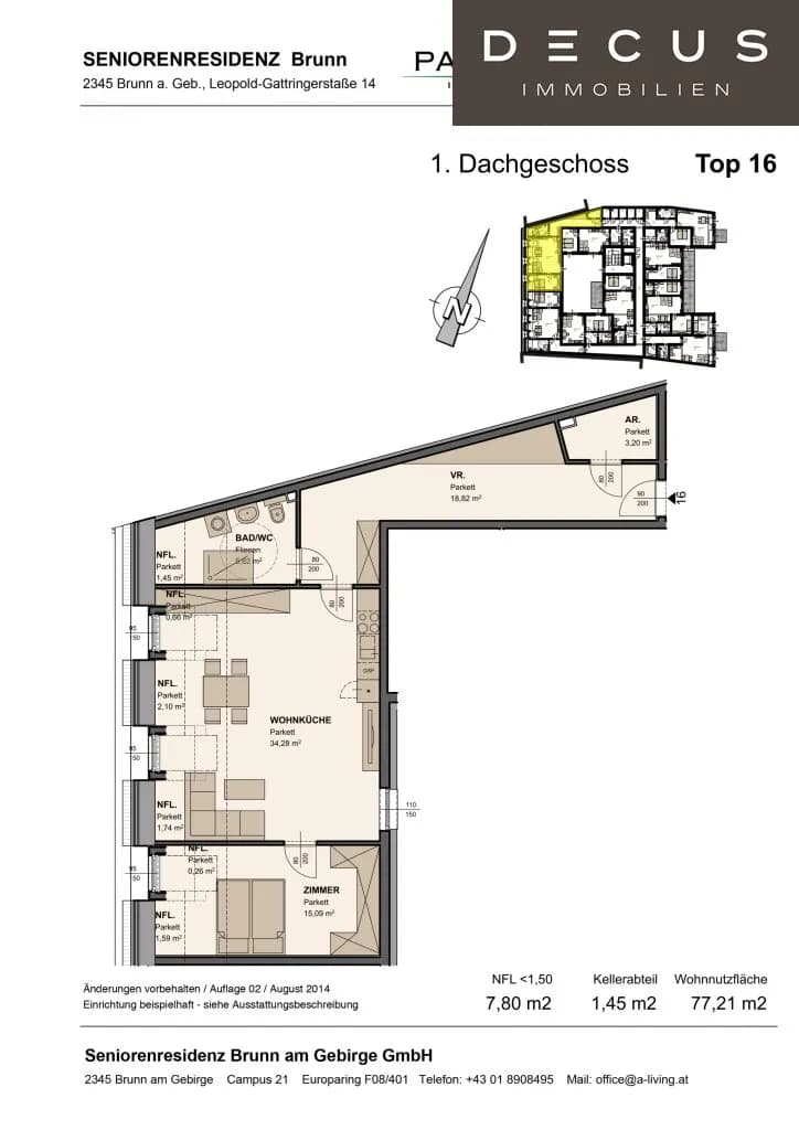 2-Zimmer-Wohnung mieten in Mödling – 77,21 m², € 999 – Bild 4 von 4