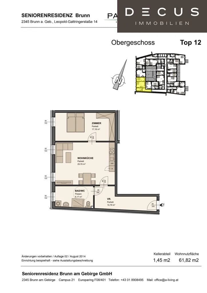 2-Zimmer-Wohnung mieten in Mödling – 61,82 m², € 899 – Bild 9 von 9