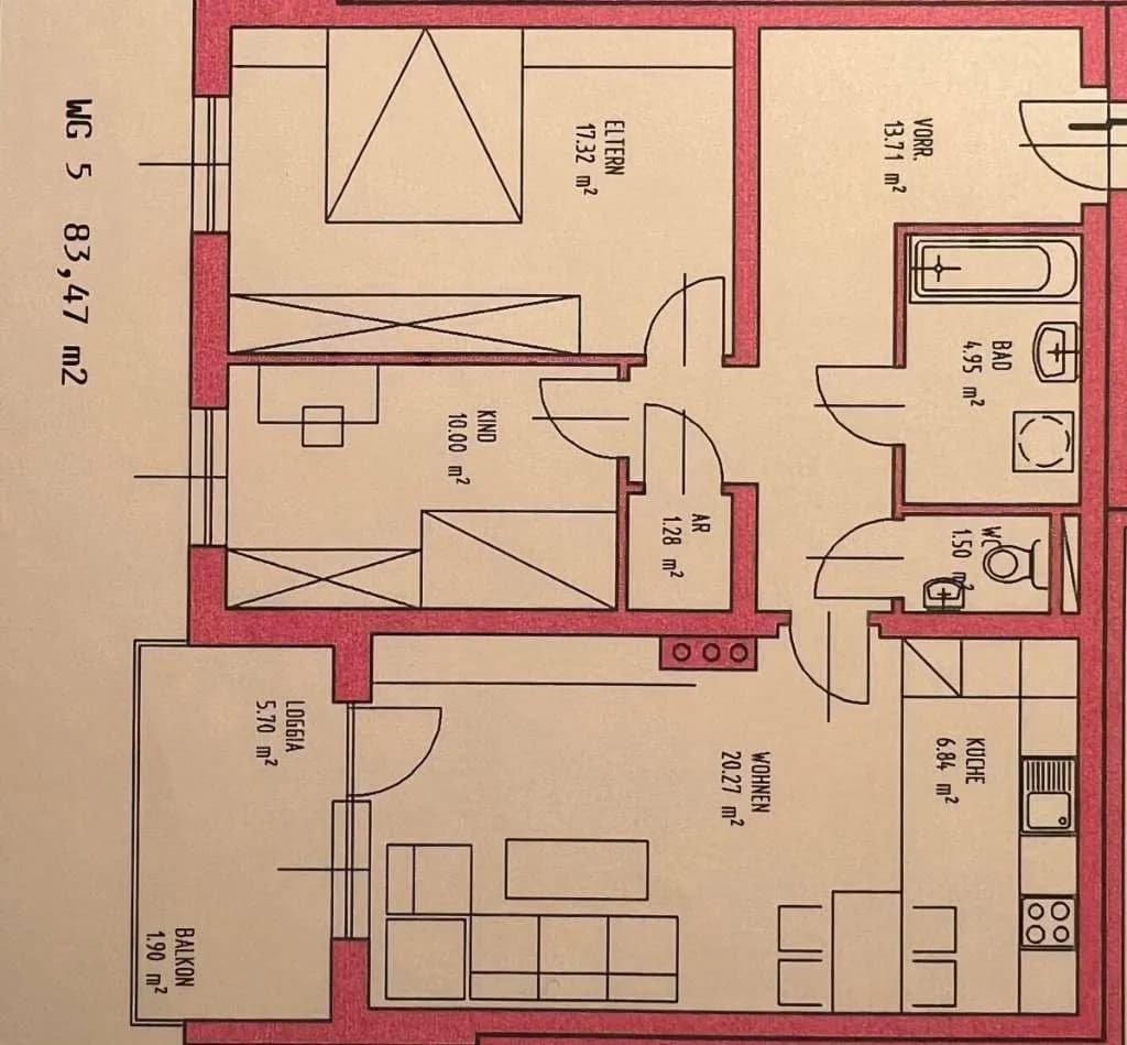 3-Zimmer-Wohnung mieten in Braunau am Inn – 74 m², € 890 – Bild 1 von 15