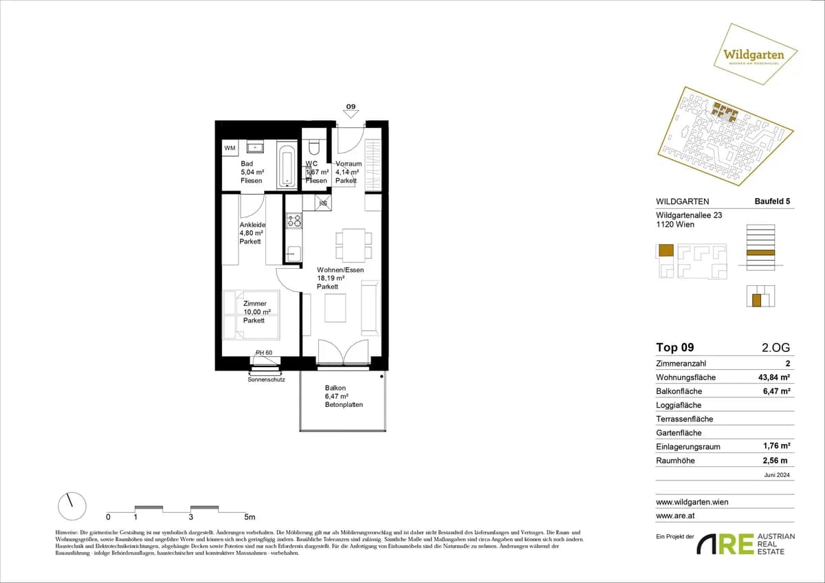 2-Zimmer-Wohnung mieten in Wien – 43,84 m², € 785 – Bild 10 von 15
