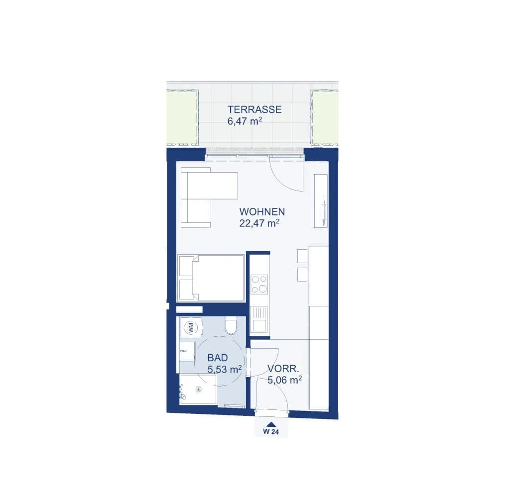 1-Zimmer-Wohnung mieten in Salzburg Stadt – 33 m², € 810 – Bild 6 von 6
