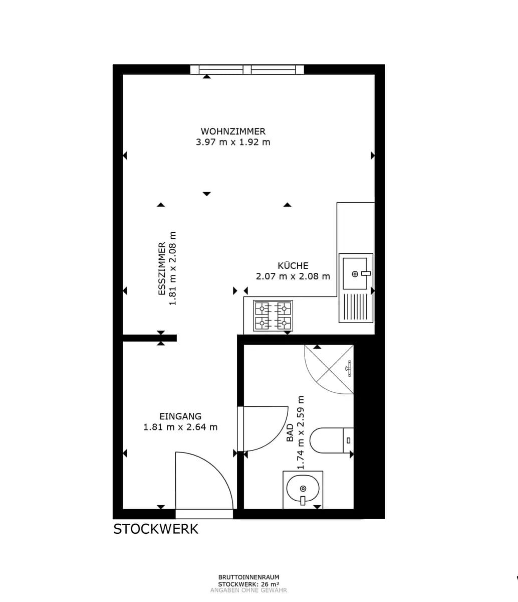 1-Zimmer-Wohnung kaufen in Innsbruck – 26 m², € 216.000 – Bild 2 von 26