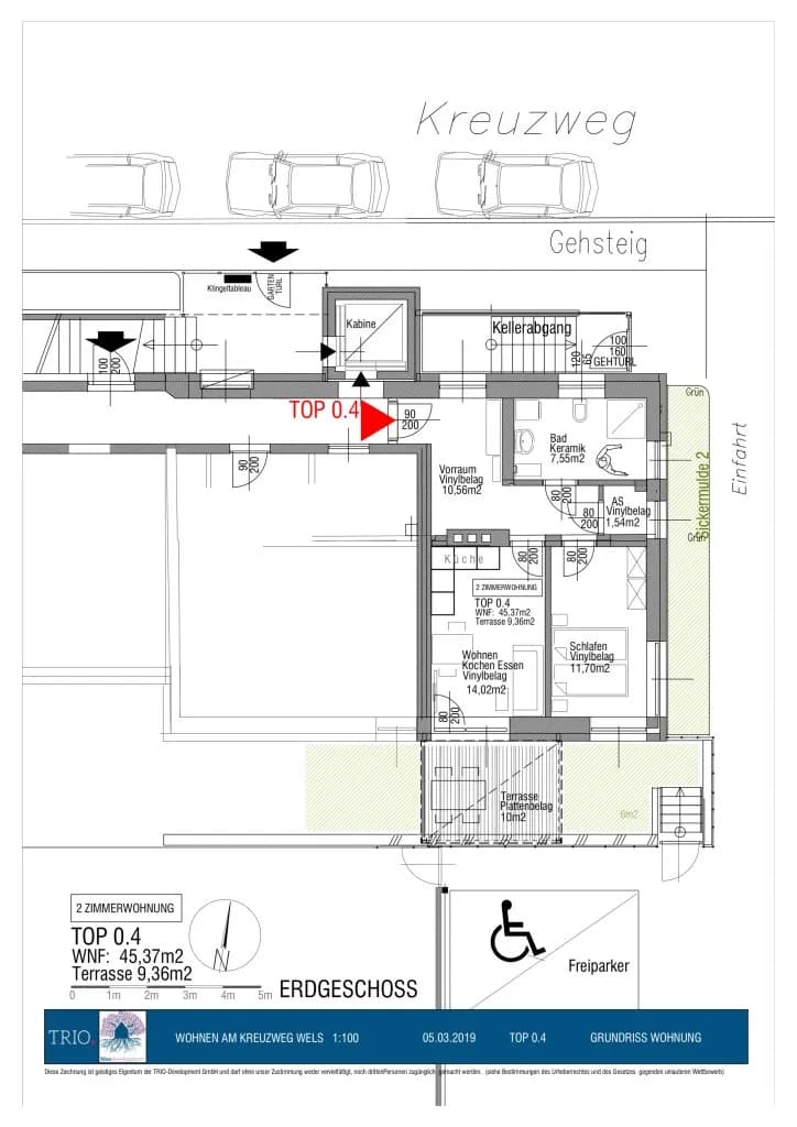 2-Zimmer-Wohnung mieten in Wels – 45,37 m², € 757 – Bild 9 von 10