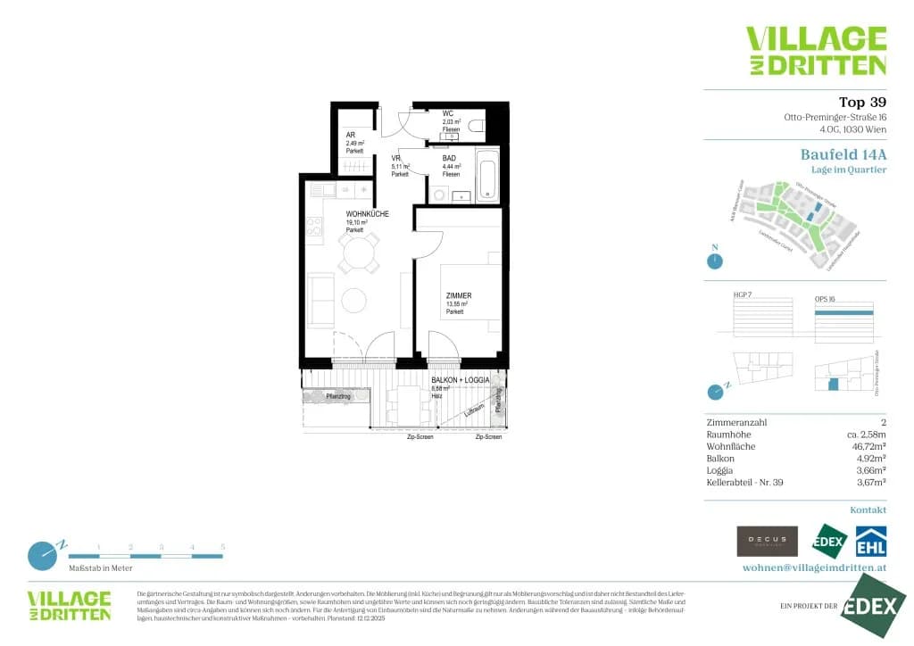 2-Zimmer-Wohnung kaufen in Wien – 46,72 m², € 354.600 – Bild 11 von 11