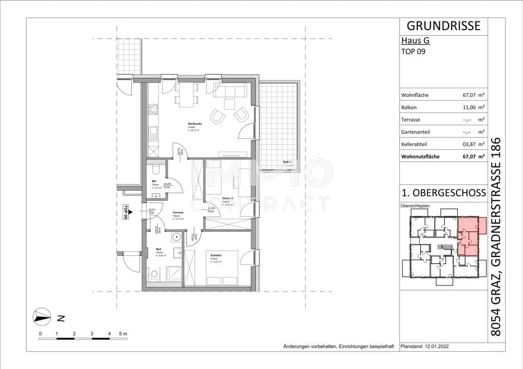 3-Zimmer-Wohnung mieten in Graz – 66,43 m², € 948 – Bild 13 von 13