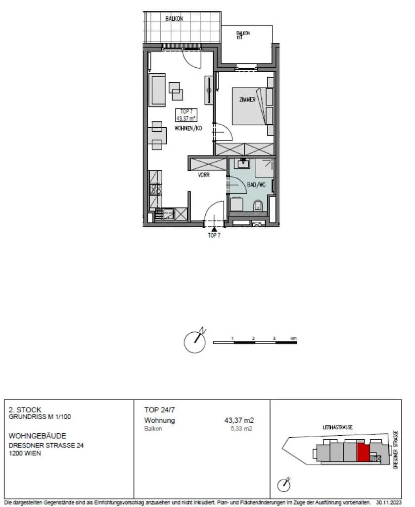 2-Zimmer-Wohnung mieten in Wien – 43,37 m², € 949 – Bild 12 von 12
