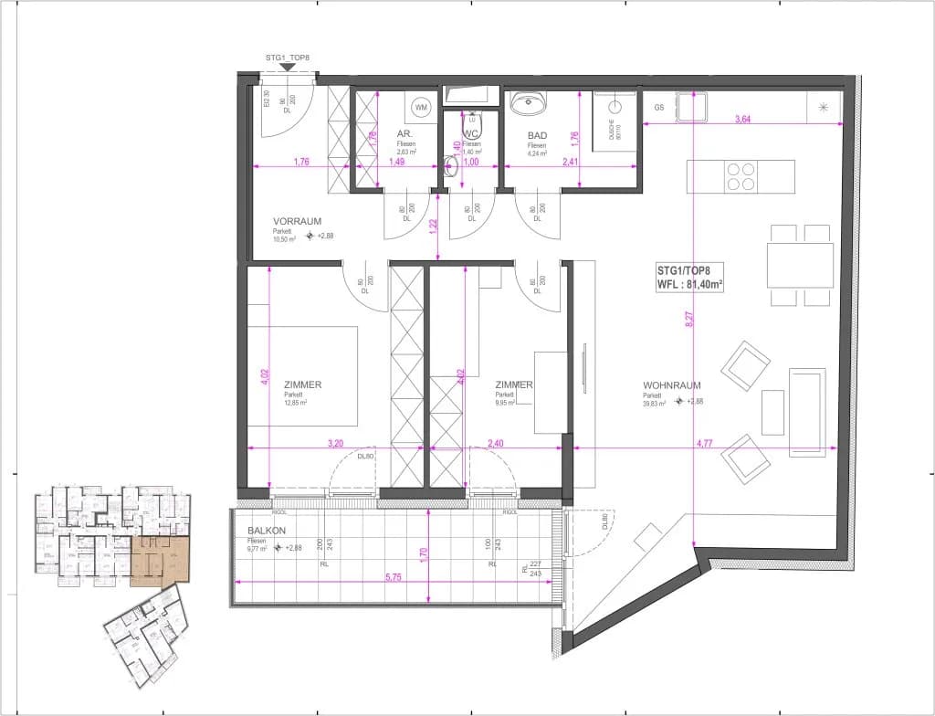 3-Zimmer-Wohnung kaufen in Wien – 81,4 m², € 399.900 – Bild 23 von 24