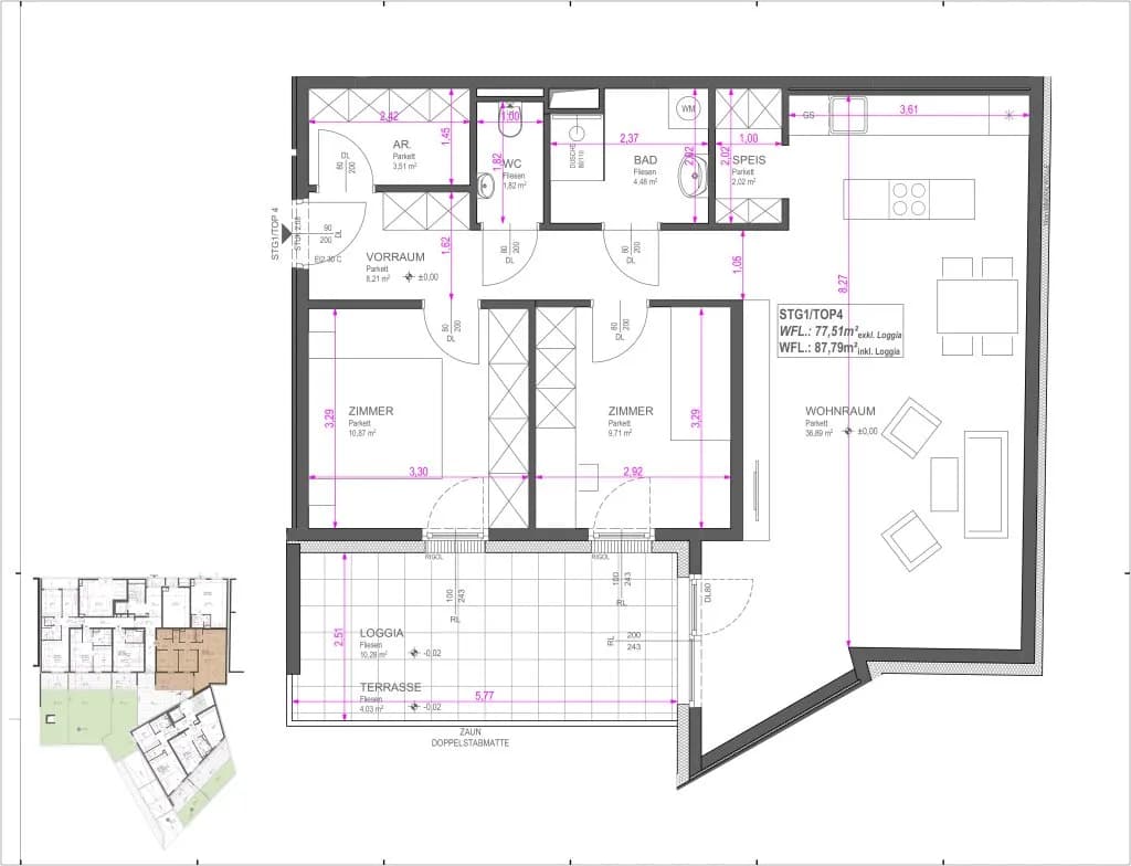 3-Zimmer-Wohnung kaufen in Wien – 77,51 m², € 449.900 – Bild 19 von 20