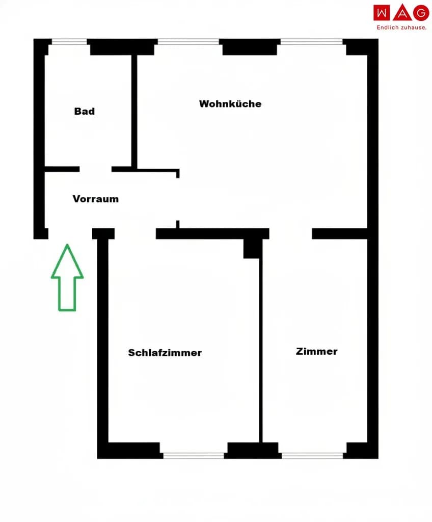 2-Zimmer-Wohnung mieten in Leoben – 41,3 m², € 479 – Bild 5 von 5