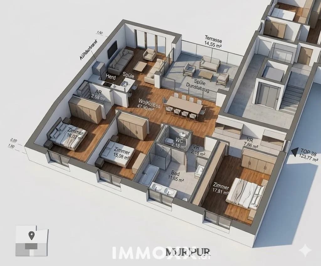 4-Zimmer-Wohnung kaufen in Graz – 123,77 m², € 904.849 – Bild 4 von 4