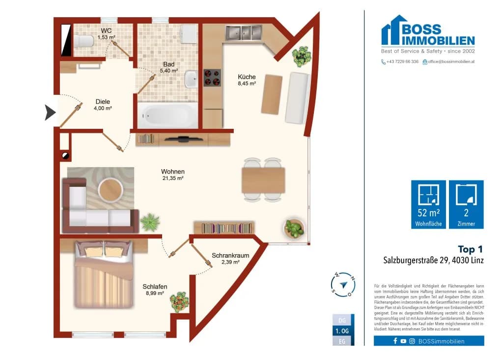 2-Zimmer-Wohnung mieten in Linz – 52,11 m², € 689 – Bild 12 von 12