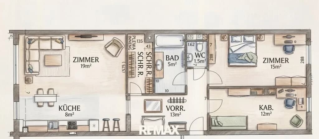 3-Zimmer-Wohnung mieten in Wien – 78,16 m², € 1.200 – Bild 18 von 18