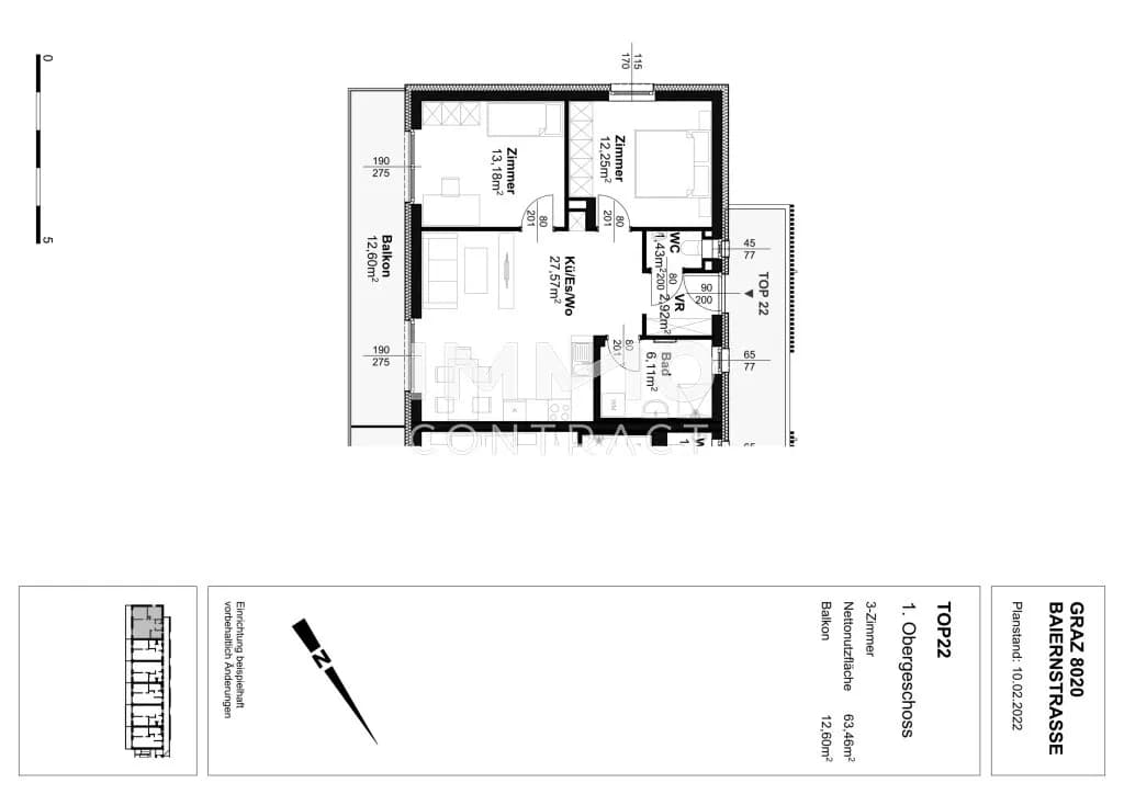 3-Zimmer-Wohnung mieten in Graz – 63,49 m², € 834 – Bild 14 von 14